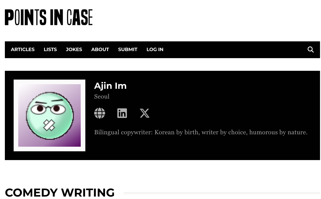 Comedy writing portfolio